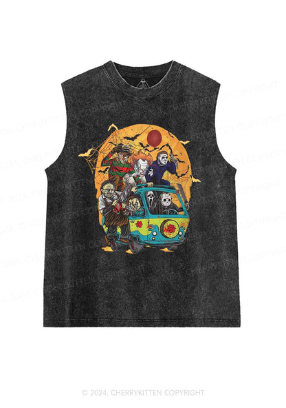 Halloween Friends Y2K Washed Tank Cherrykitten