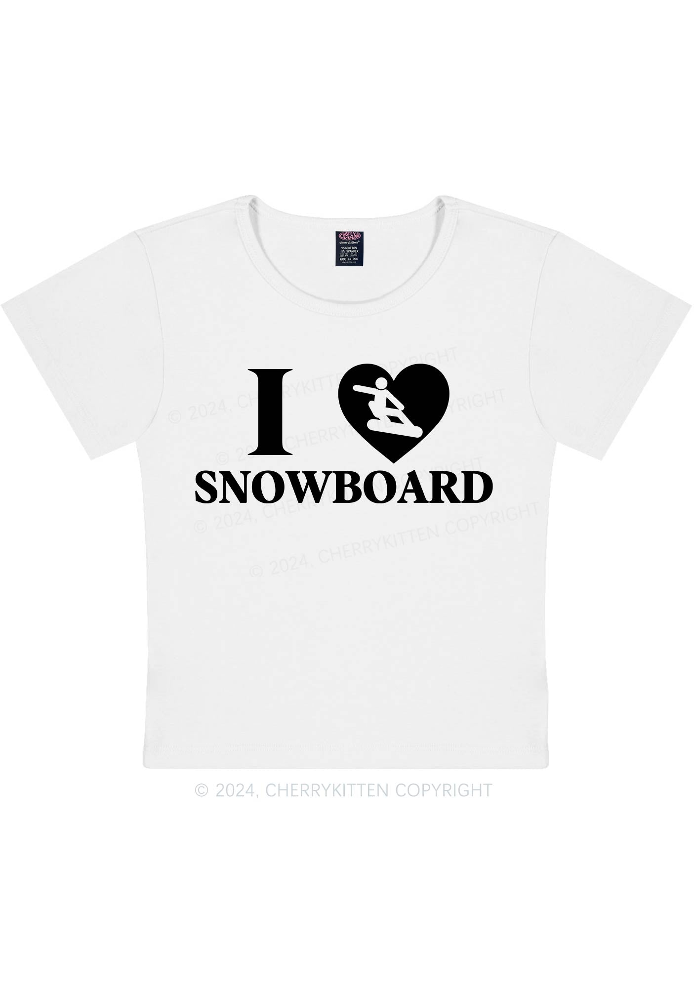 I Love Snowboard Y2K Baby Tee Cherrykitten