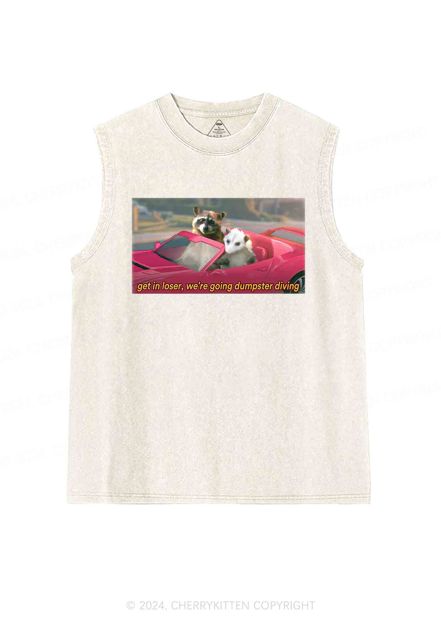 Get In Loser Y2K Washed Tank Cherrykitten