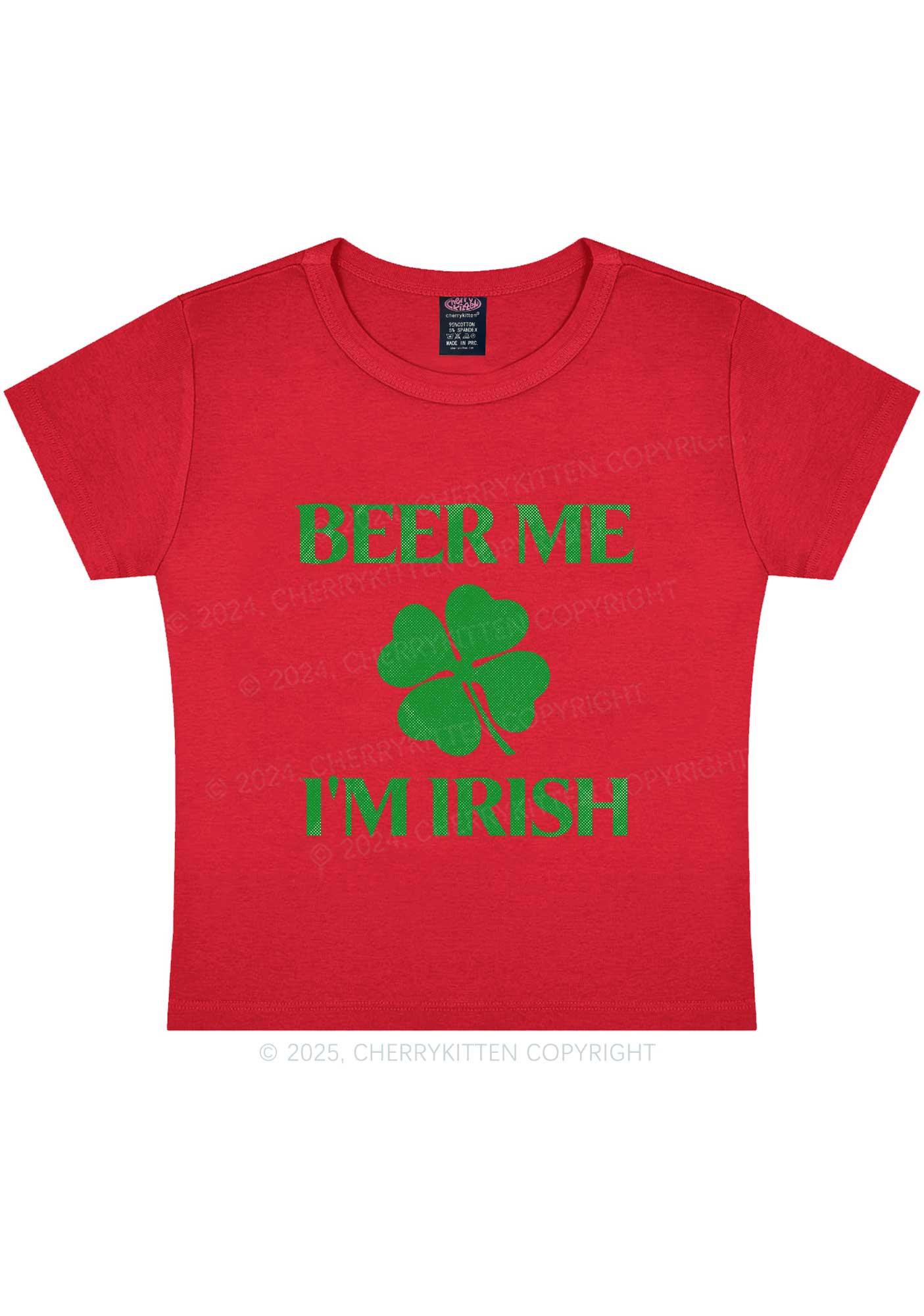 Beer Irish St Patricks Y2K Baby Tee Cherrykitten