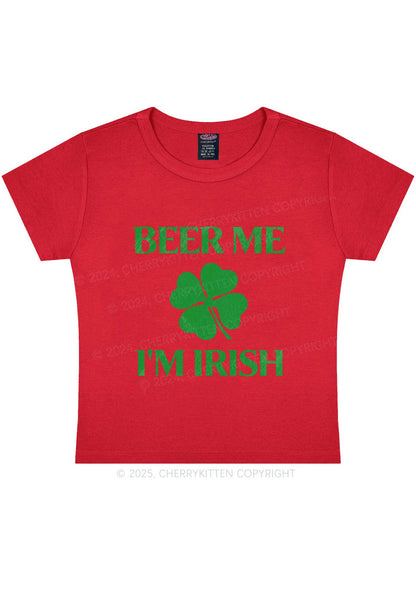 Beer Irish St Patricks Y2K Baby Tee Cherrykitten