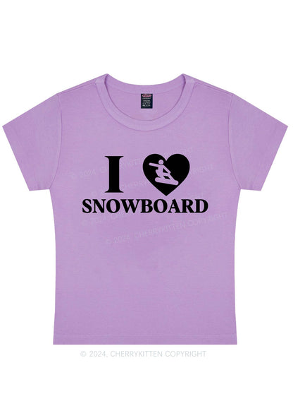 I Love Snowboard Y2K Baby Tee Cherrykitten