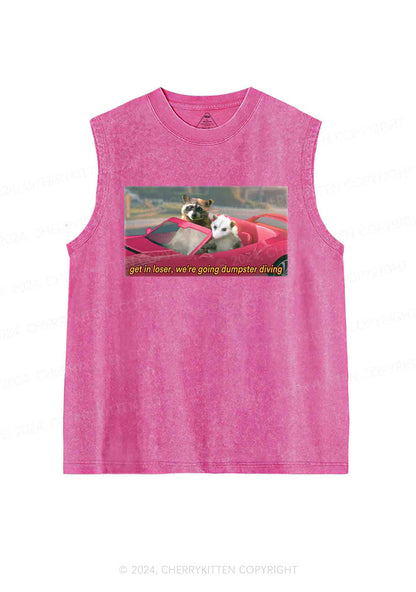 Get In Loser Y2K Washed Tank Cherrykitten