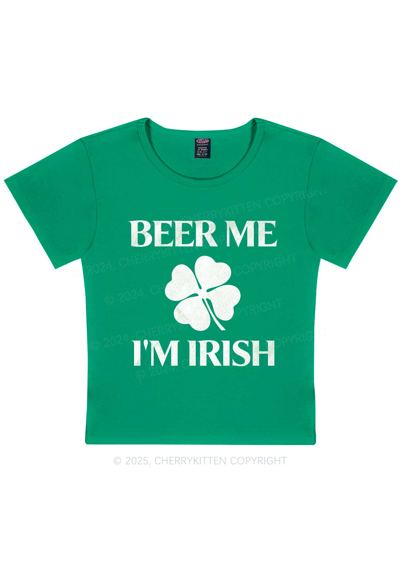 Beer Irish St Patricks Y2K Baby Tee Cherrykitten