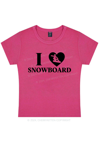 I Love Snowboard Y2K Baby Tee Cherrykitten