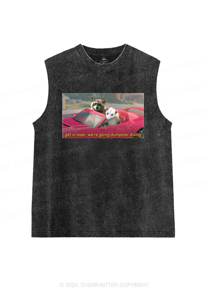 Get In Loser Y2K Washed Tank Cherrykitten