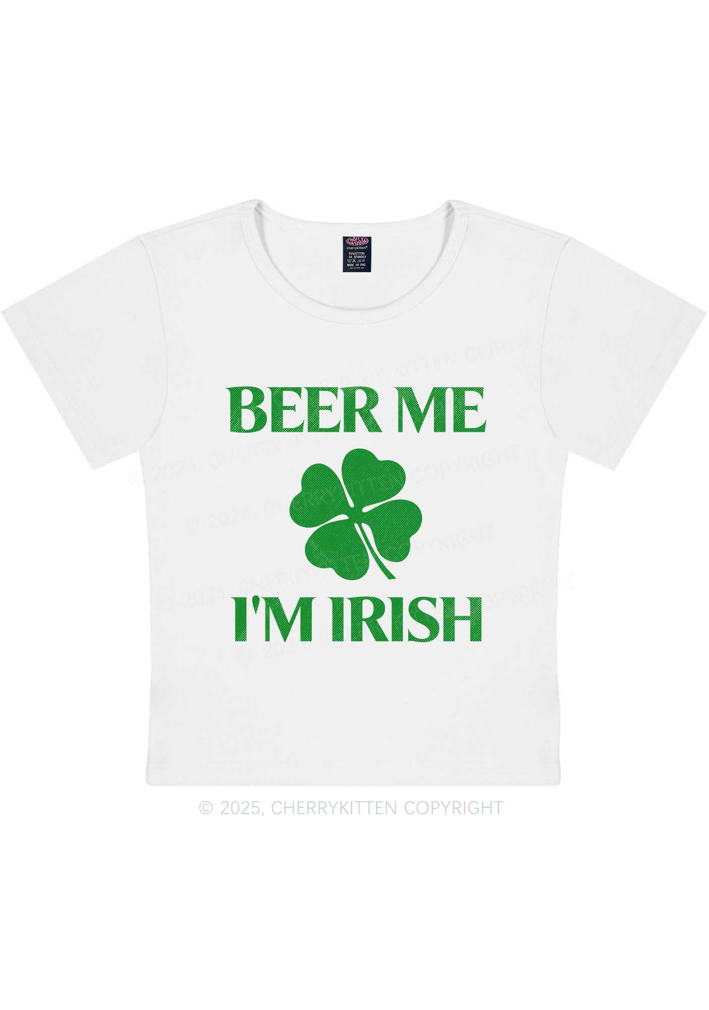 Beer Irish St Patricks Y2K Baby Tee Cherrykitten