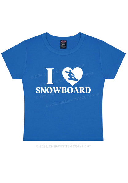 I Love Snowboard Y2K Baby Tee Cherrykitten