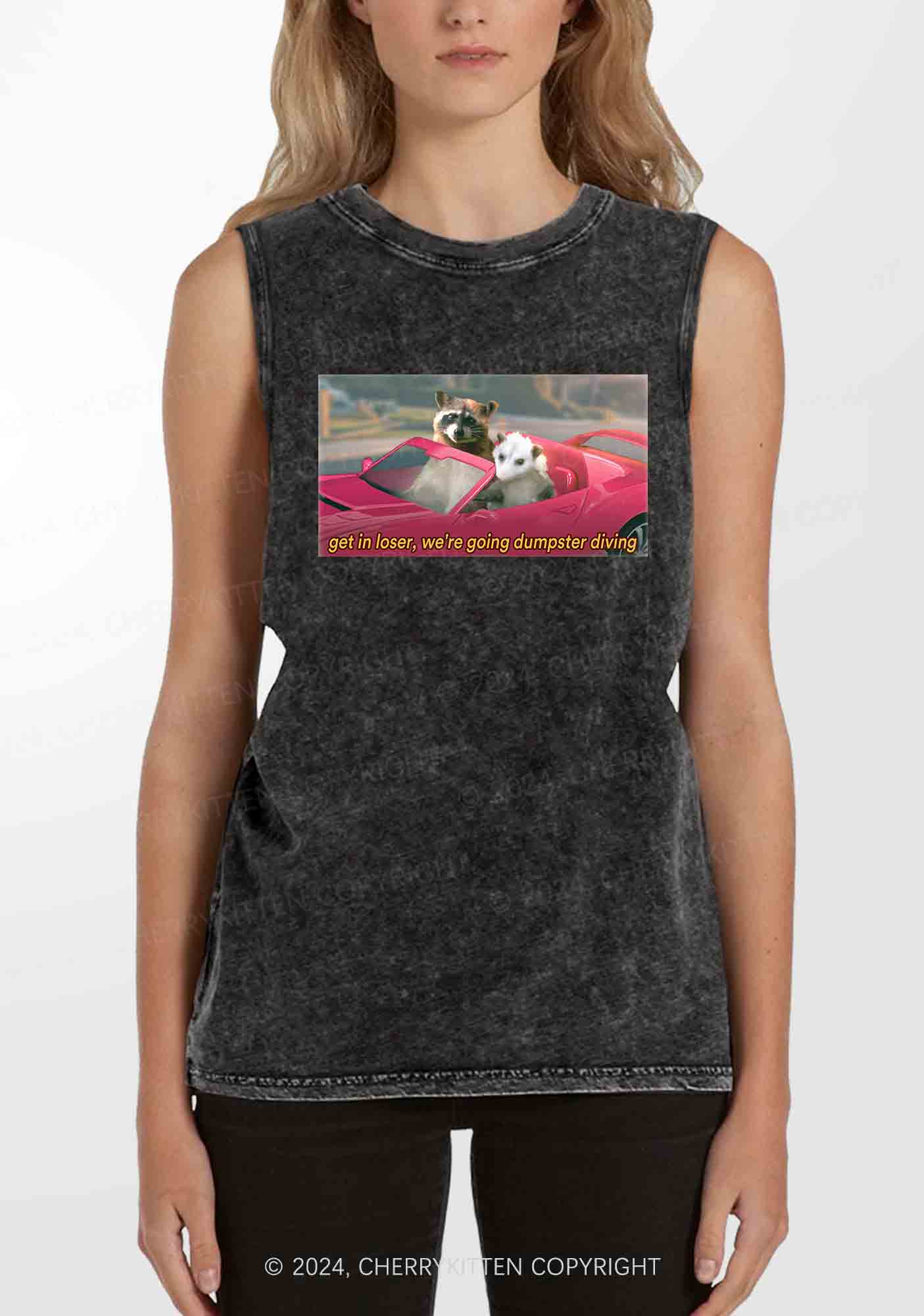 Get In Loser Y2K Washed Tank Cherrykitten