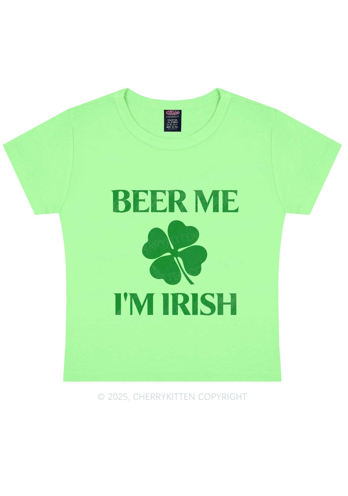 Beer Irish St Patricks Y2K Baby Tee Cherrykitten