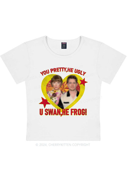 Custom Photo U Swan He Frog Y2K Baby Tee Cherrykitten