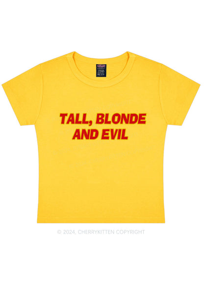 Tall Blonde And Evil Y2K Baby Tee Cherrykitten