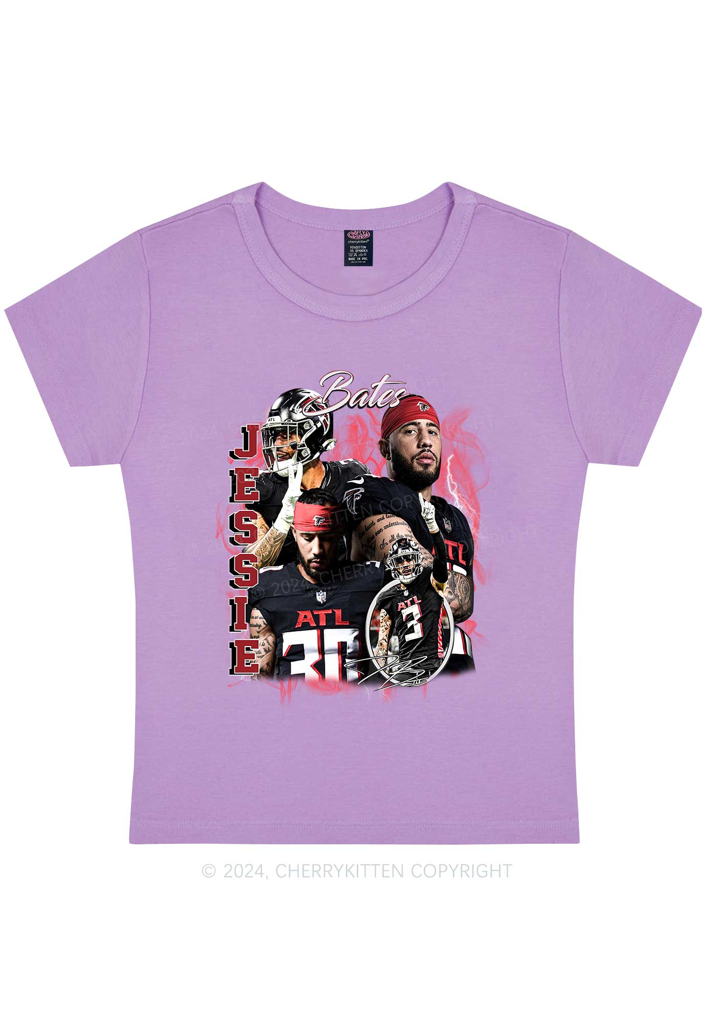 Red Jessie Y2K Super Bowl Baby Tee Cherrykitten