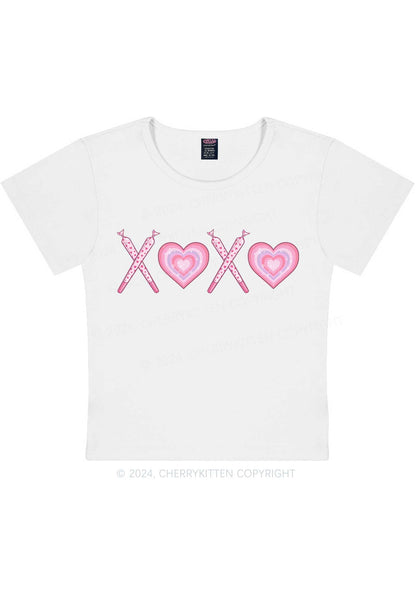 XOXO Heart Y2K Valentine's Day Baby Tee Cherrykitten