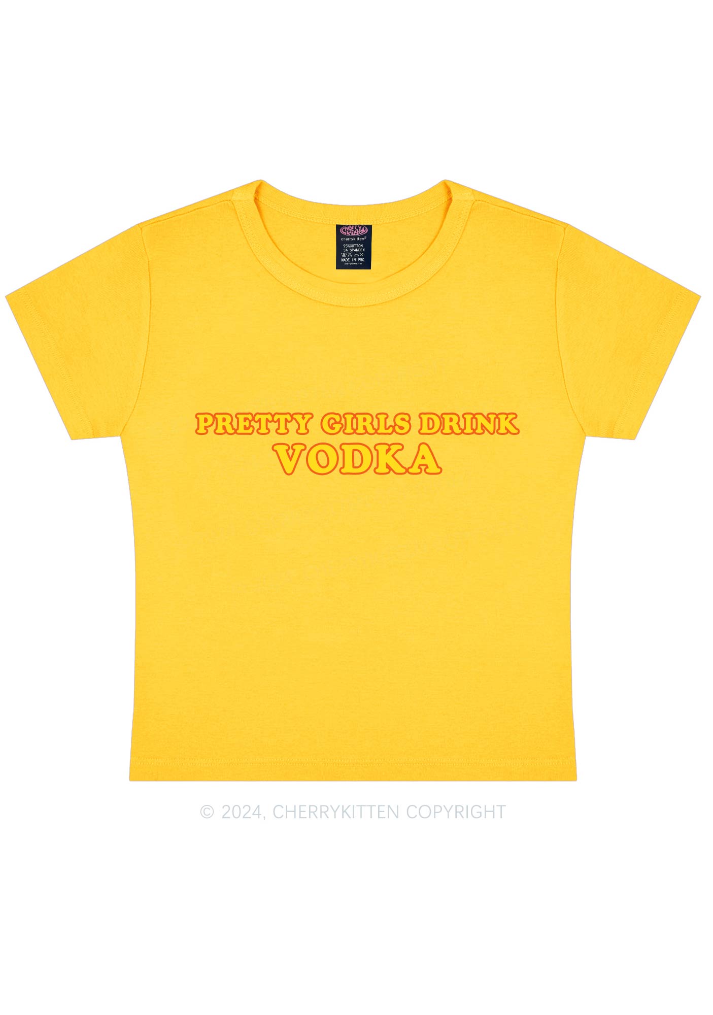 Pretty Girls Drink Vodka Y2K Baby Tee Cherrykitten