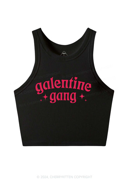 Galentine Gang Y2K Valentine's Day Crop Tank Top Cherrykitten