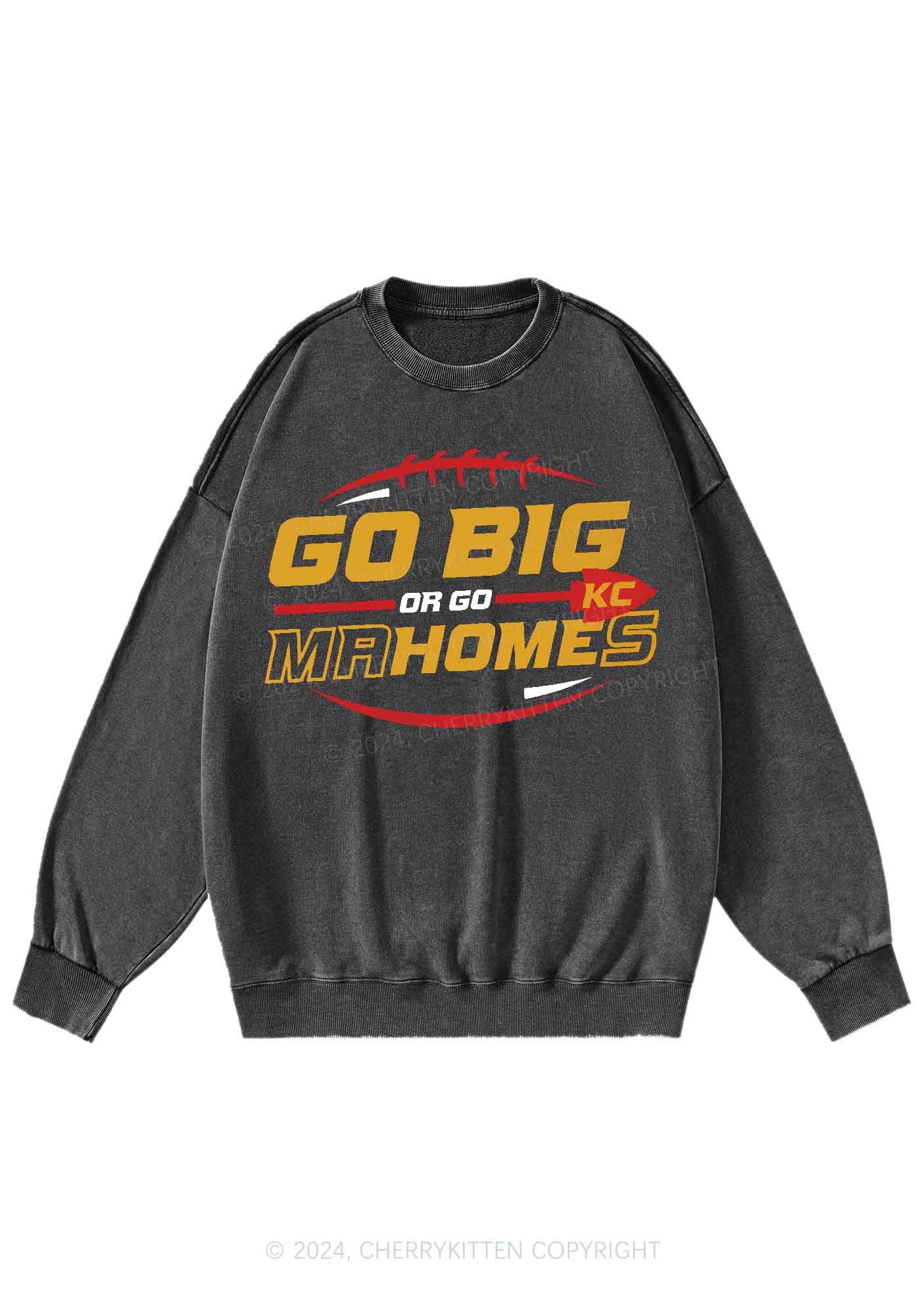 Go Big Y2K Super Bowl Washed Sweatshirts Cherrykitten