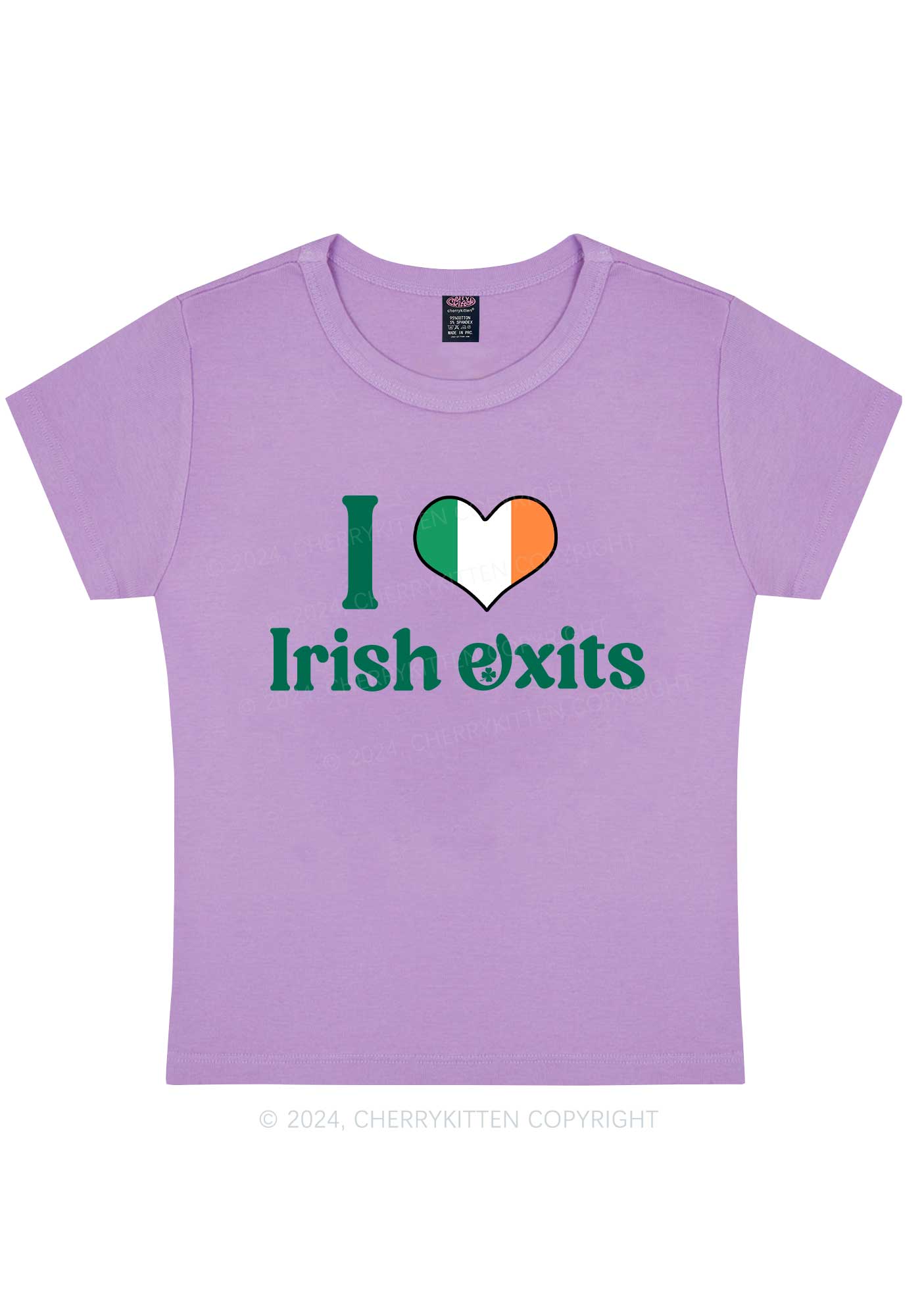 I Love Irish Exits St Patricks Y2K Baby Tee Cherrykitten