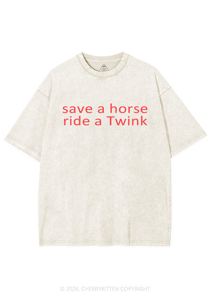 Ride A Twink Y2K Washed Tee Cherrykitten