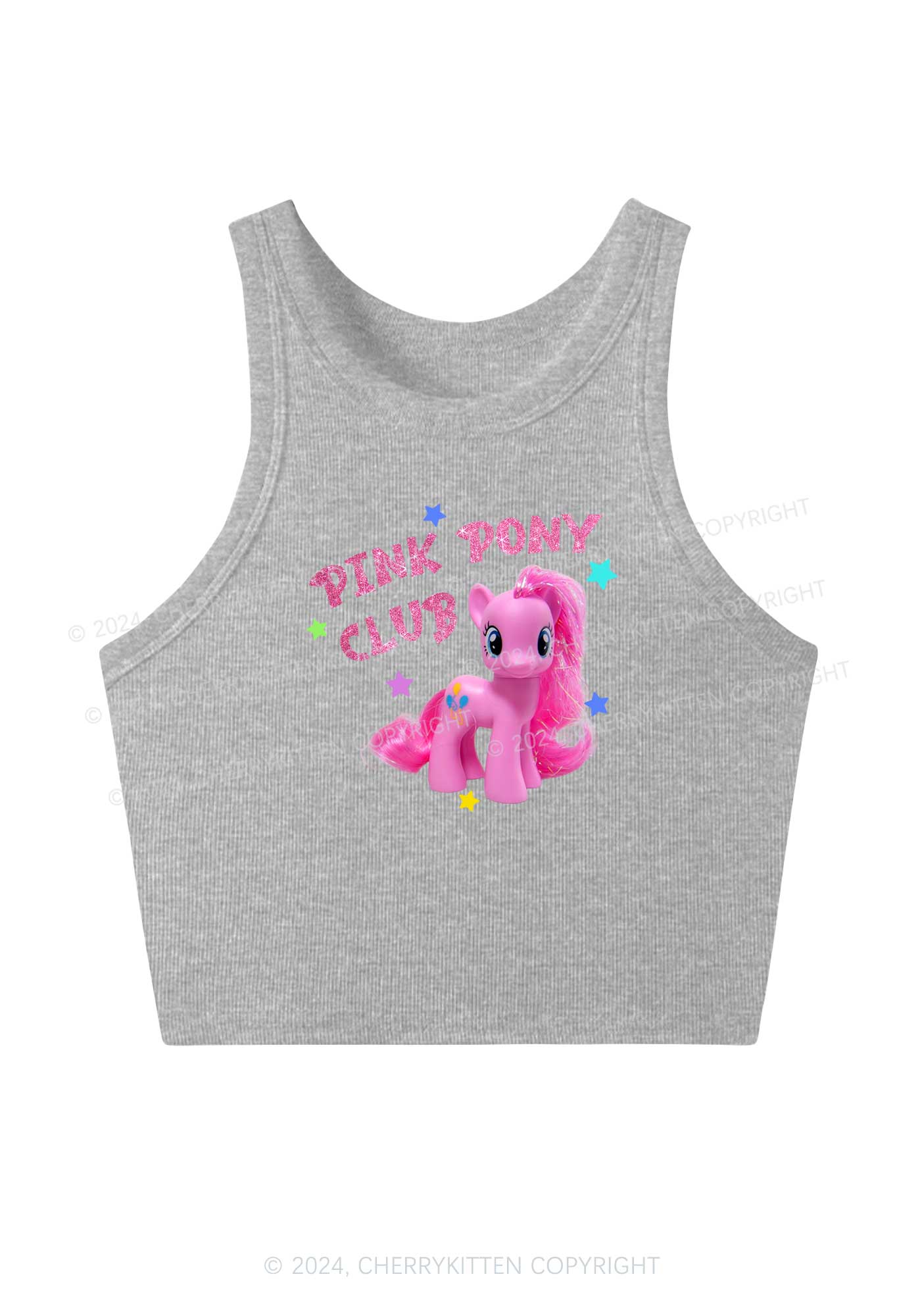 Pink Pony Y2K Crop Tank Top Cherrykitten