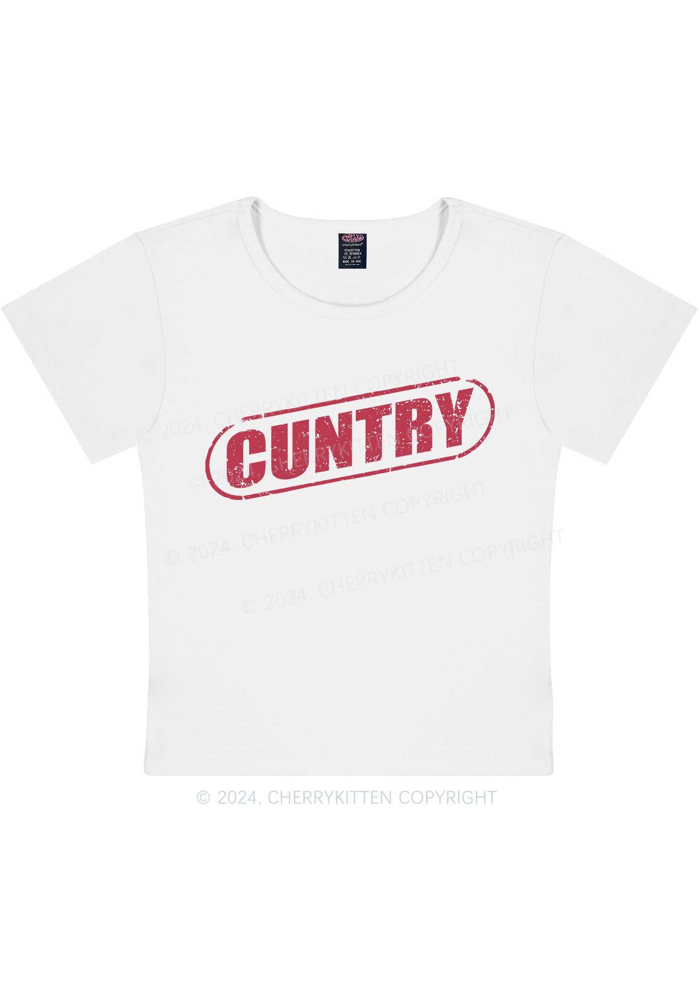 Cuntry Y2K Baby Tee Cherrykitten