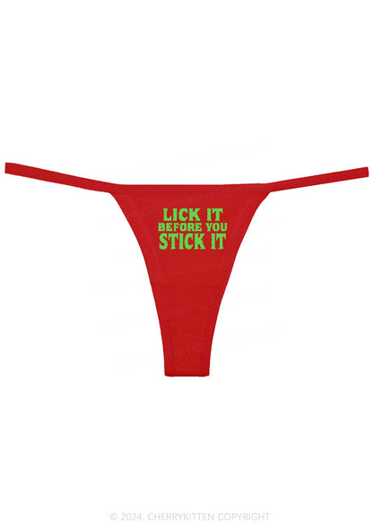 Lick It Before Stick It Y2K Flat String Thong Cherrykitten