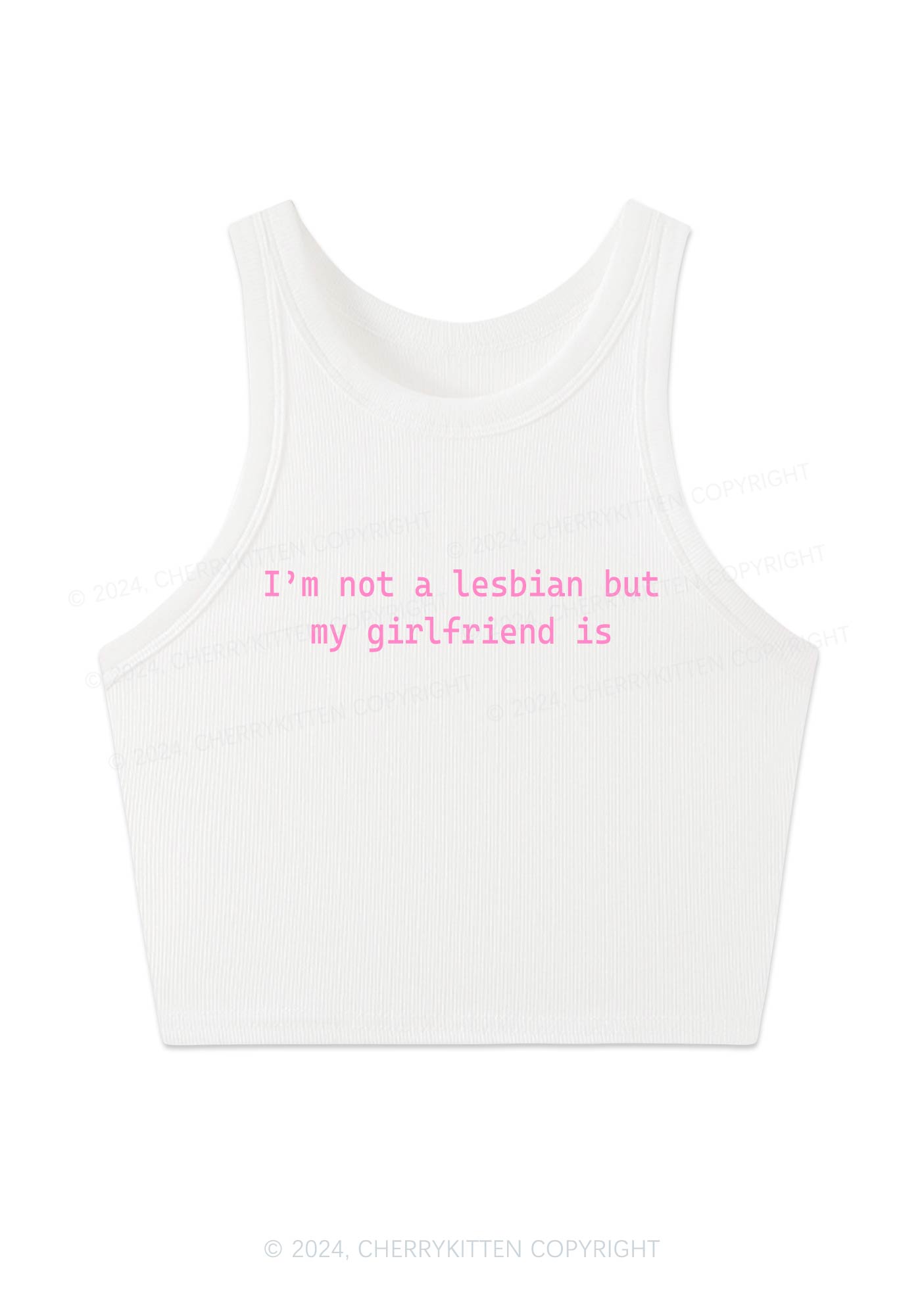 My Girlfriend Is Lesbian Y2K Crop Tank Top Cherrykitten