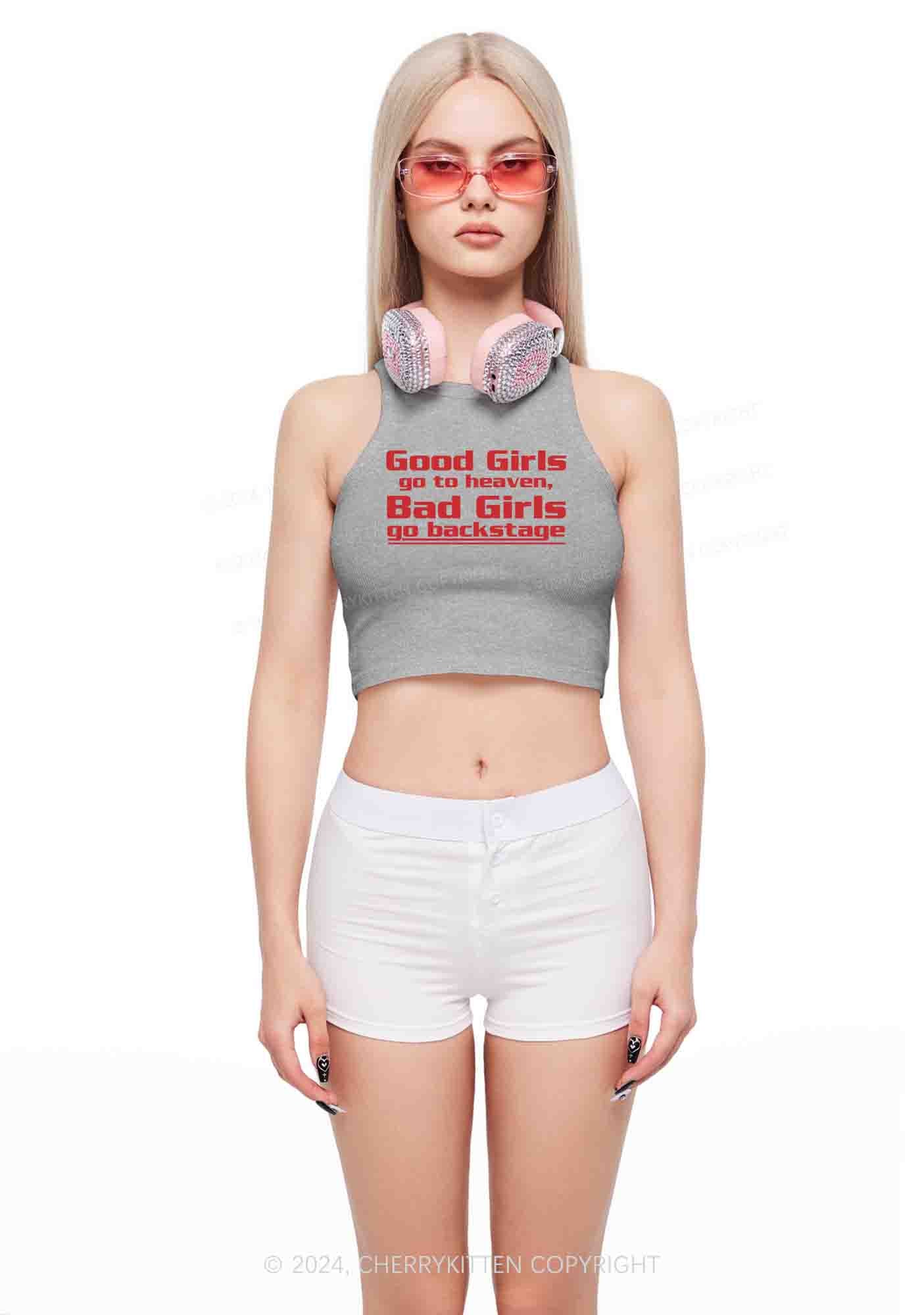 Bad Girls Go Backstage Y2K Crop Tank Top Cherrykitten