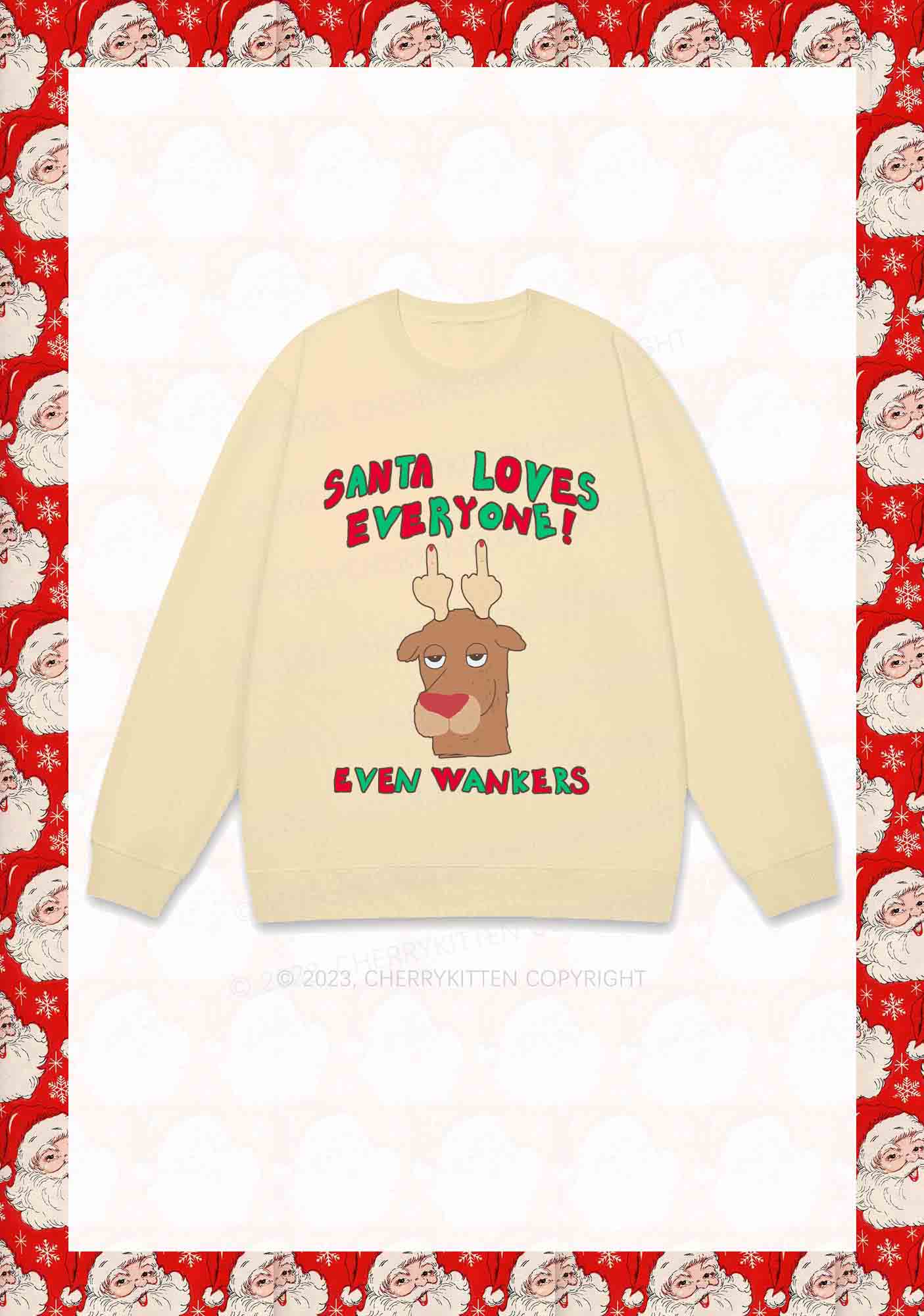 Santa Loves Everyone Christmas Y2K Sweatshirt Cherrykitten