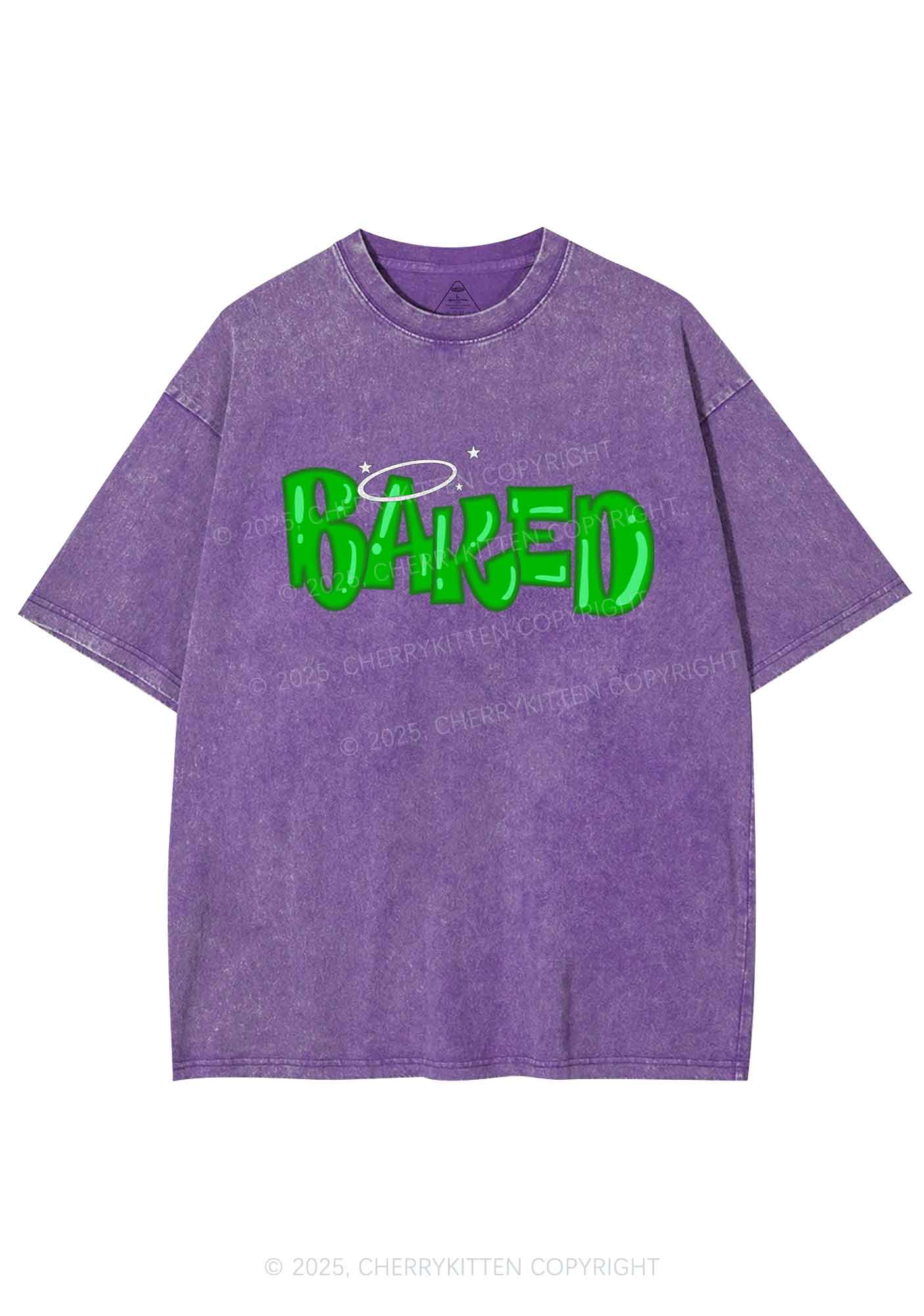 Green Baked Y2K Washed Tee Cherrykitten