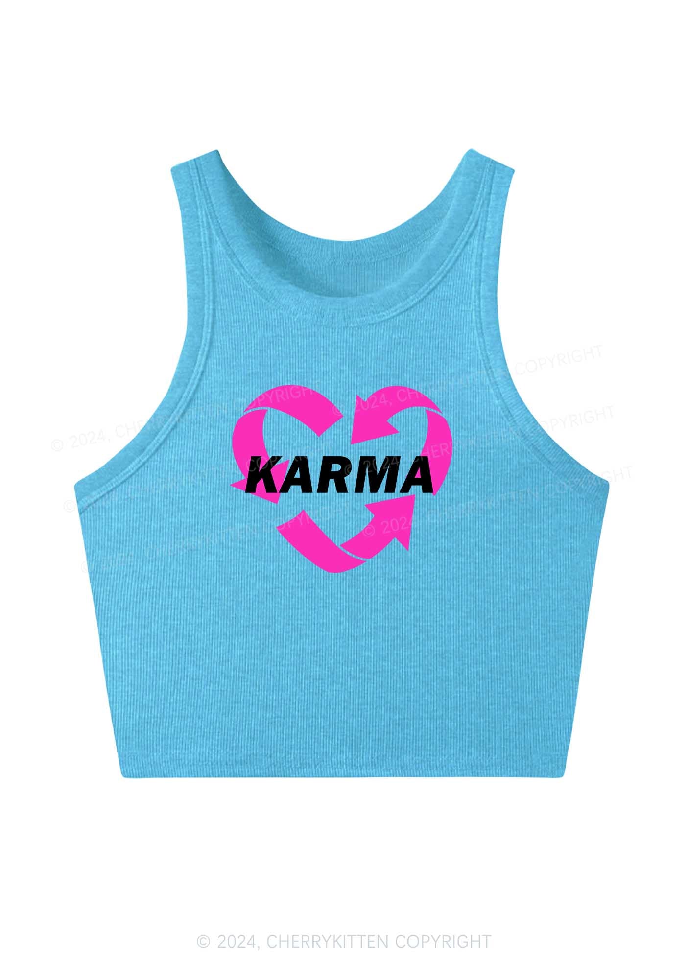 Karma Heart Y2K Crop Tank Top Cherrykitten