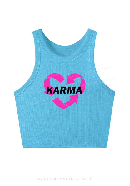 Karma Heart Y2K Crop Tank Top Cherrykitten