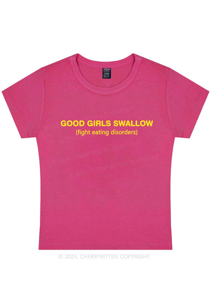 Good Girls Swallow Y2K Baby Tee Cherrykitten