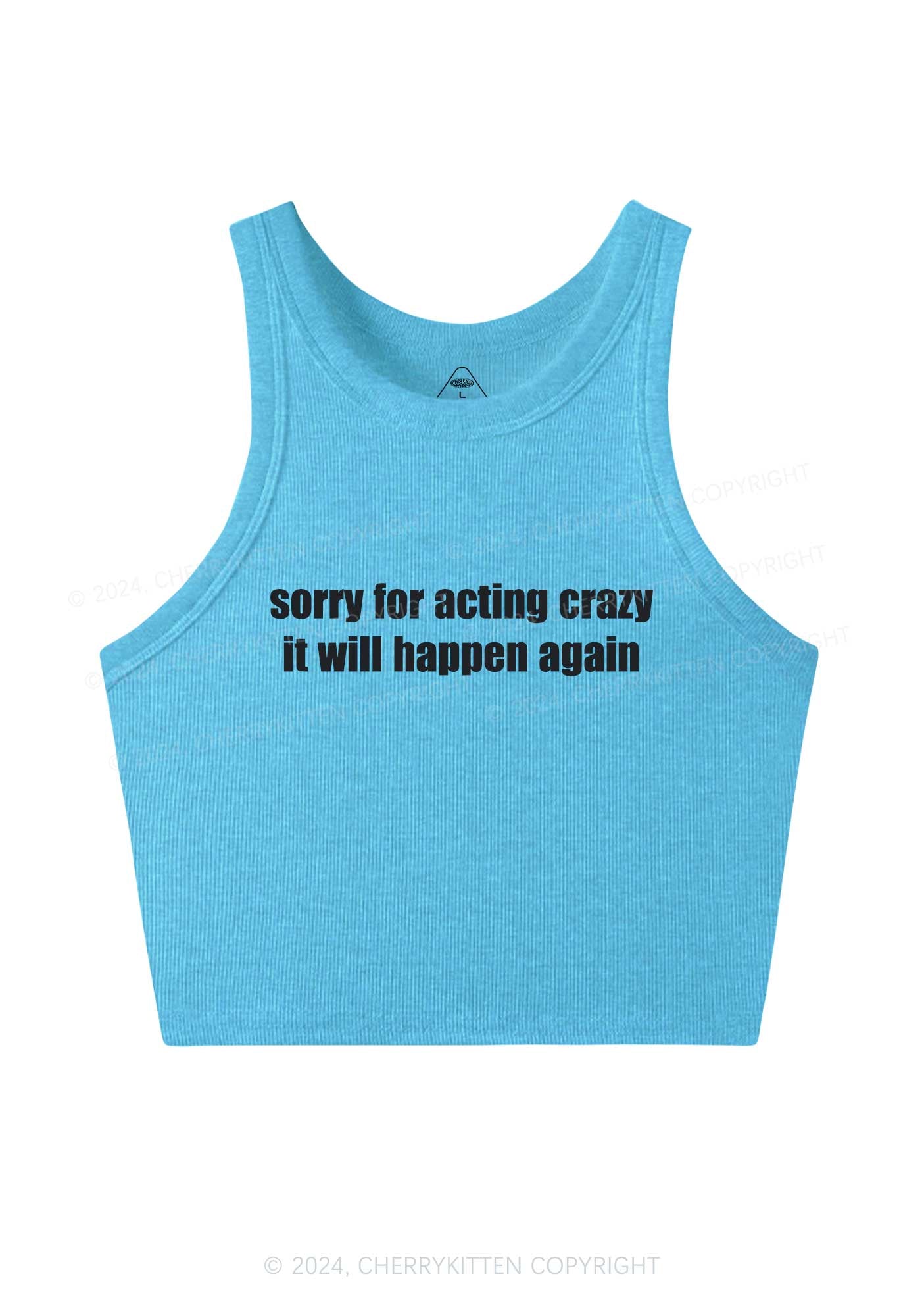 Sorry For Acting Crazy Y2K Crop Tank Top Cherrykitten