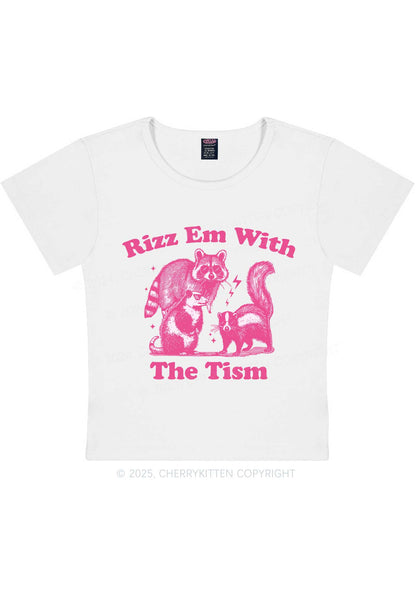 Rizz Em The Tism Y2K Baby Tee Cherrykitten