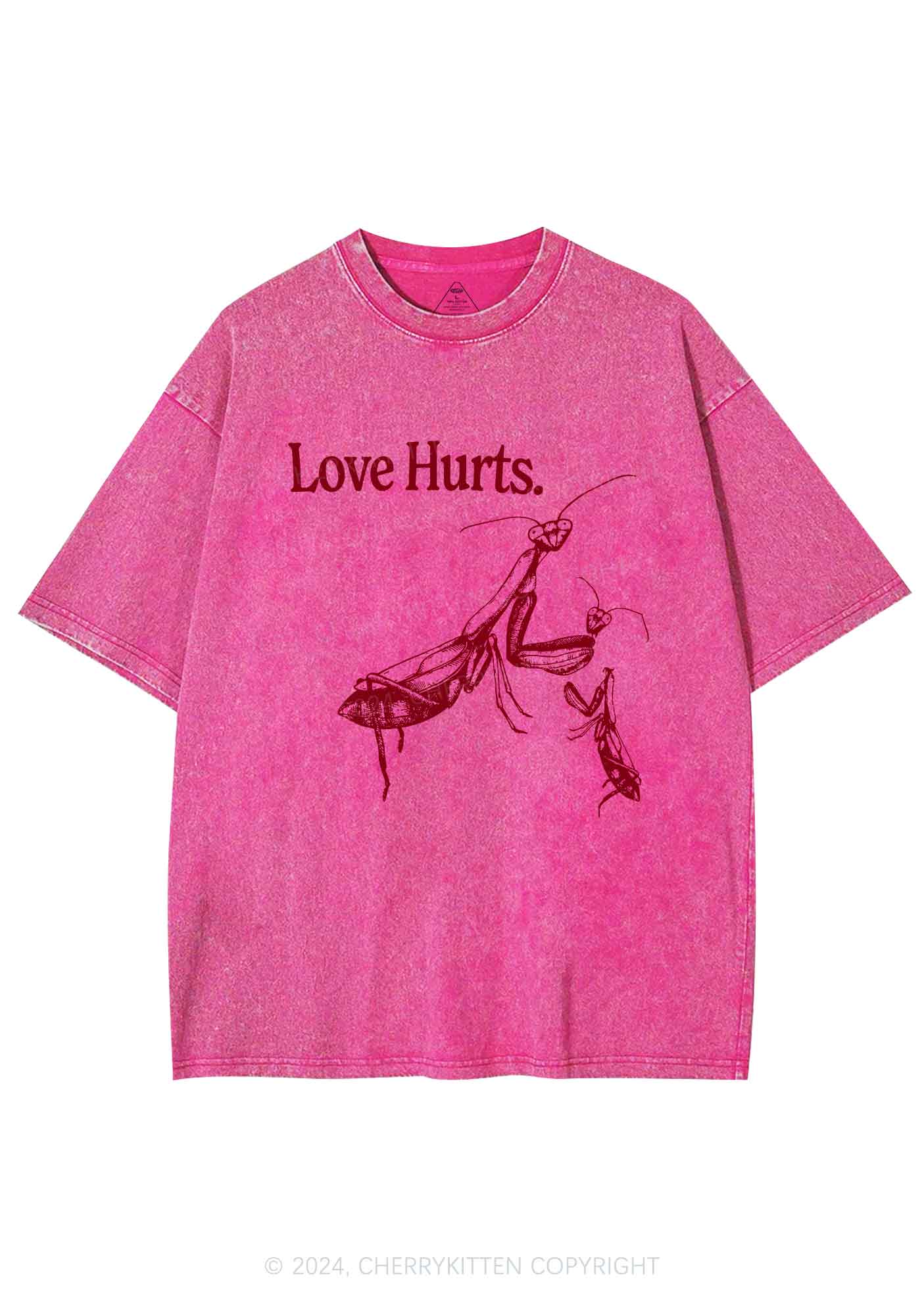 Love Hurts Y2K Valentine's Day Washed Tee Cherrykitten