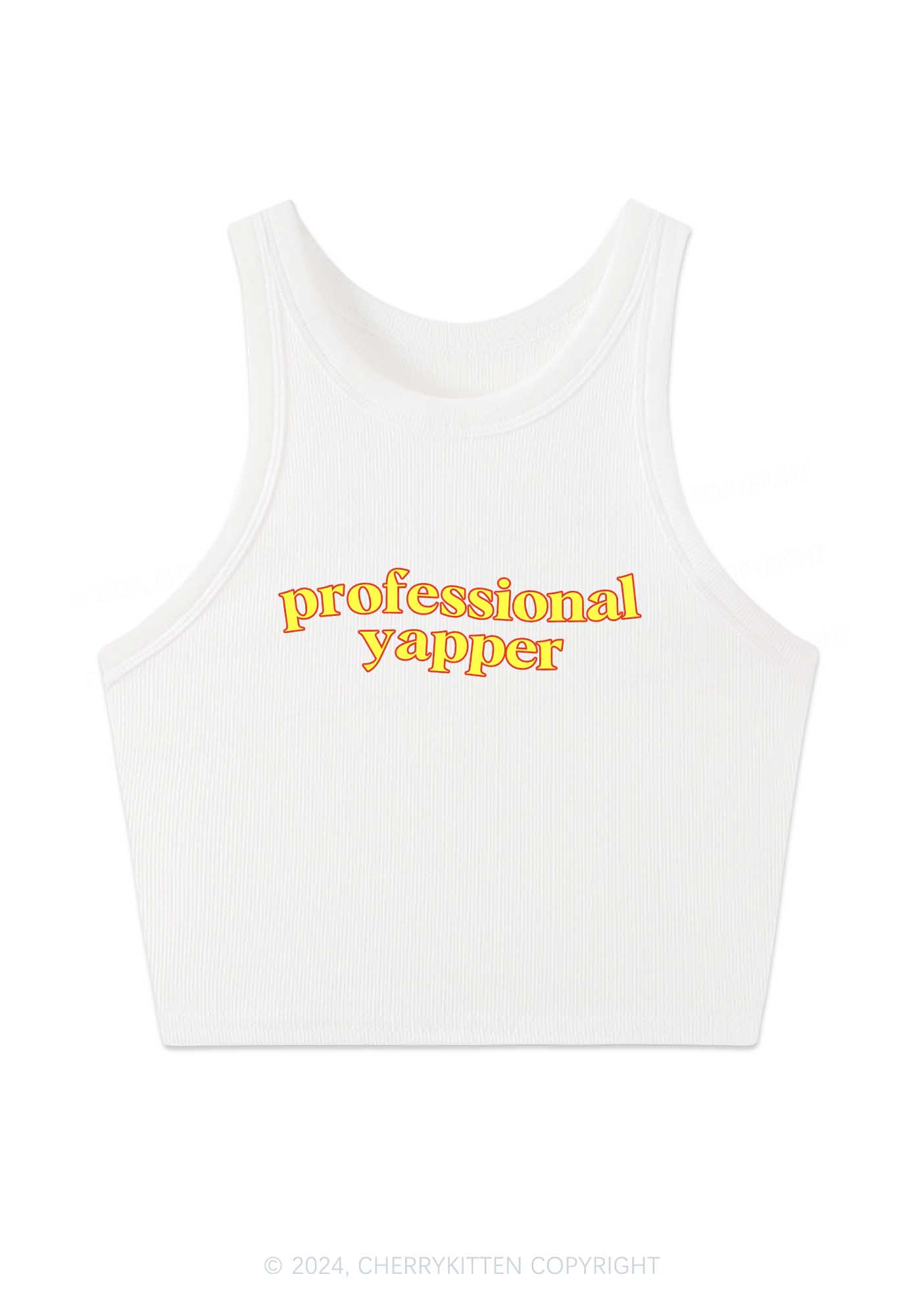 Professional Yapper Y2K Crop Tank Top Cherrykitten