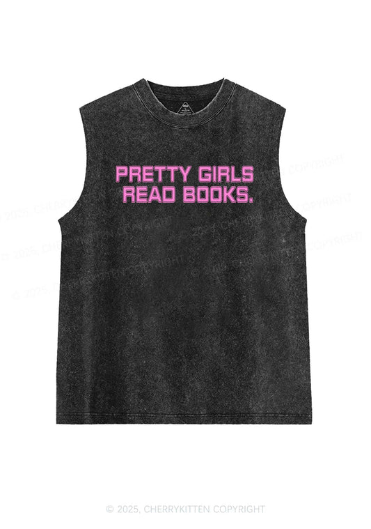 Pretty Girls Read Books Y2K Washed Tank Cherrykitten