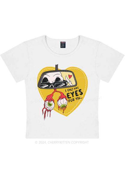 Halloween Eyes For You Y2K Baby Tee Cherrykitten