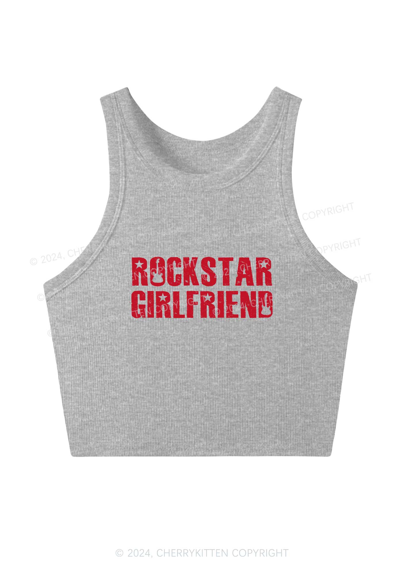 Rockstar Girlfriend Y2K Crop Tank Top Cherrykitten