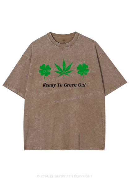 Ready To Green Out St Patricks Y2K Washed Tee Cherrykitten