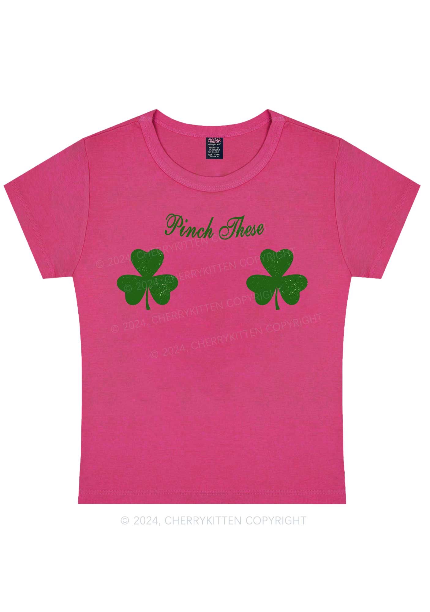 Pinch These St Patricks Y2K Baby Tee Cherrykitten