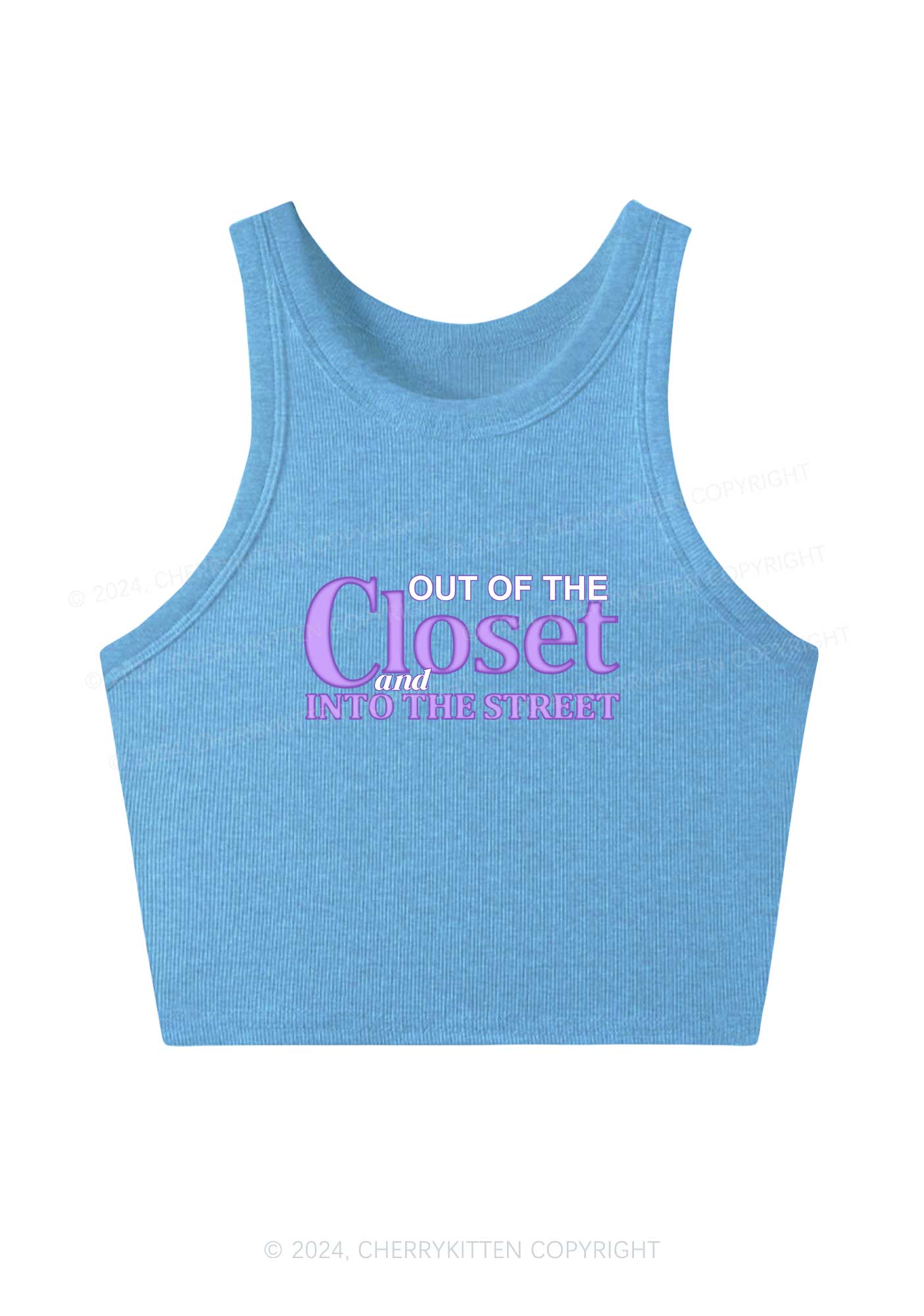 Out Of The Closet Y2K Crop Tank Top Cherrykitten