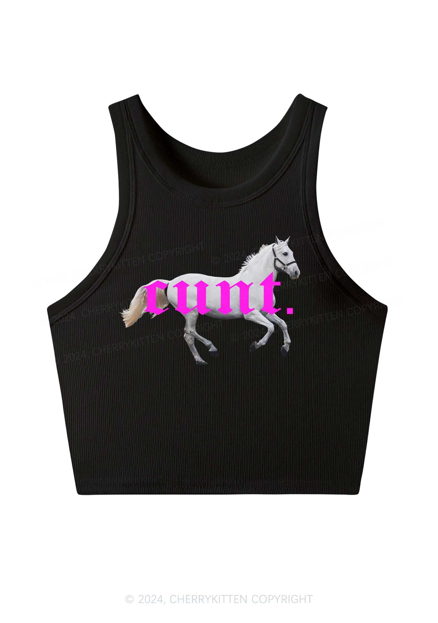 Cxxt Horse Y2K Crop Tank Top Cherrykitten