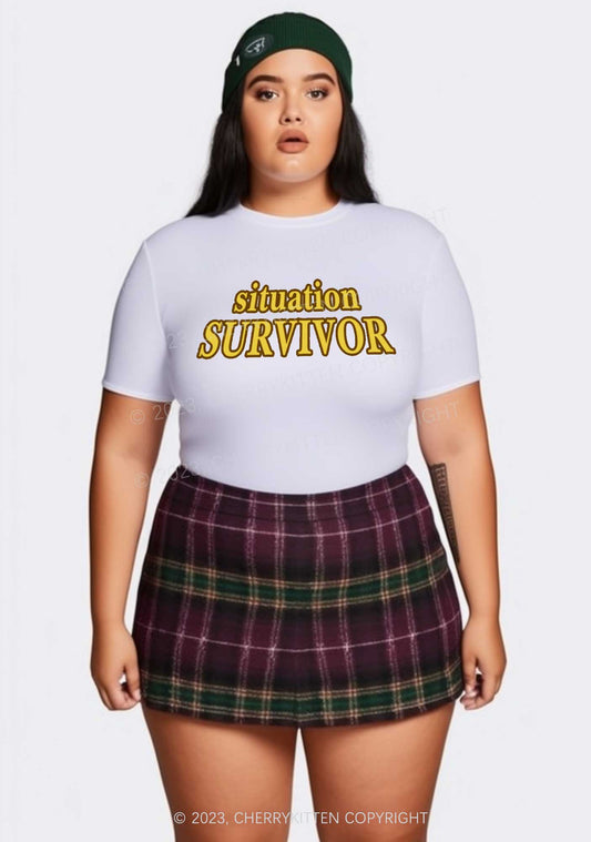 Curvy Situation Survivor Y2K Baby Tee Cherrykitten