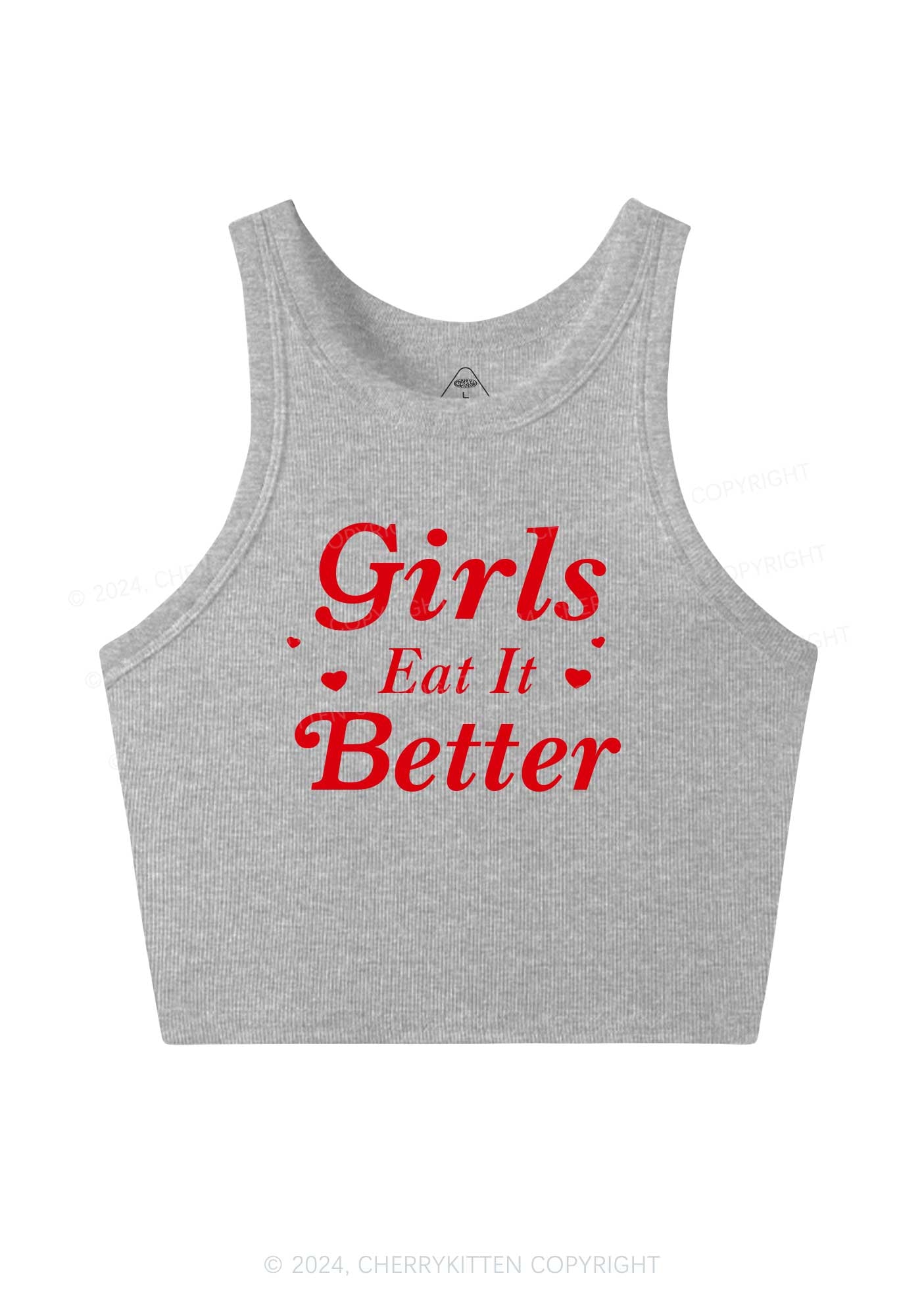 Girls Eat Better Y2K Crop Tank Top Cherrykitten