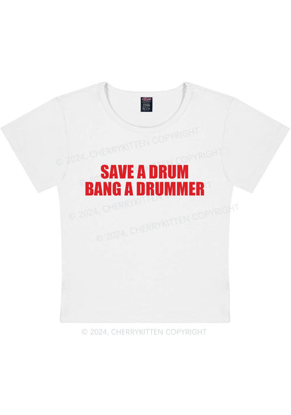 Save A Drum Y2K Baby Tee Cherrykitten