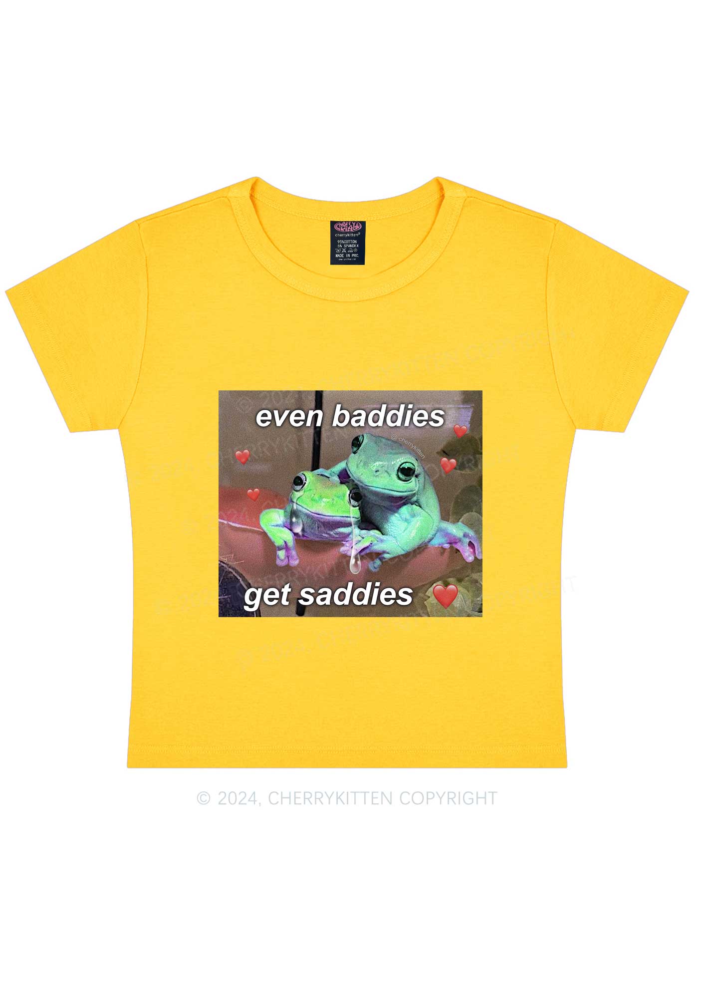 Two Baddie Frogs Y2K Baby Tee Cherrykitten