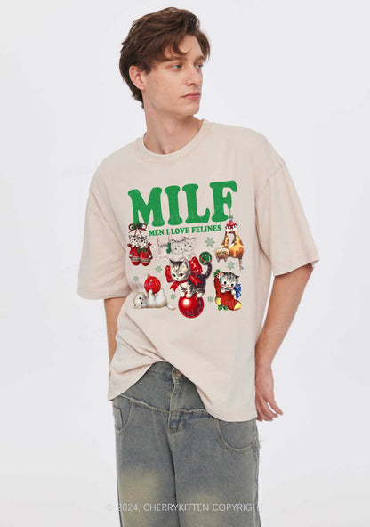 Christmas Cat Mxxf Y2K Washed Tee Cherrykitten