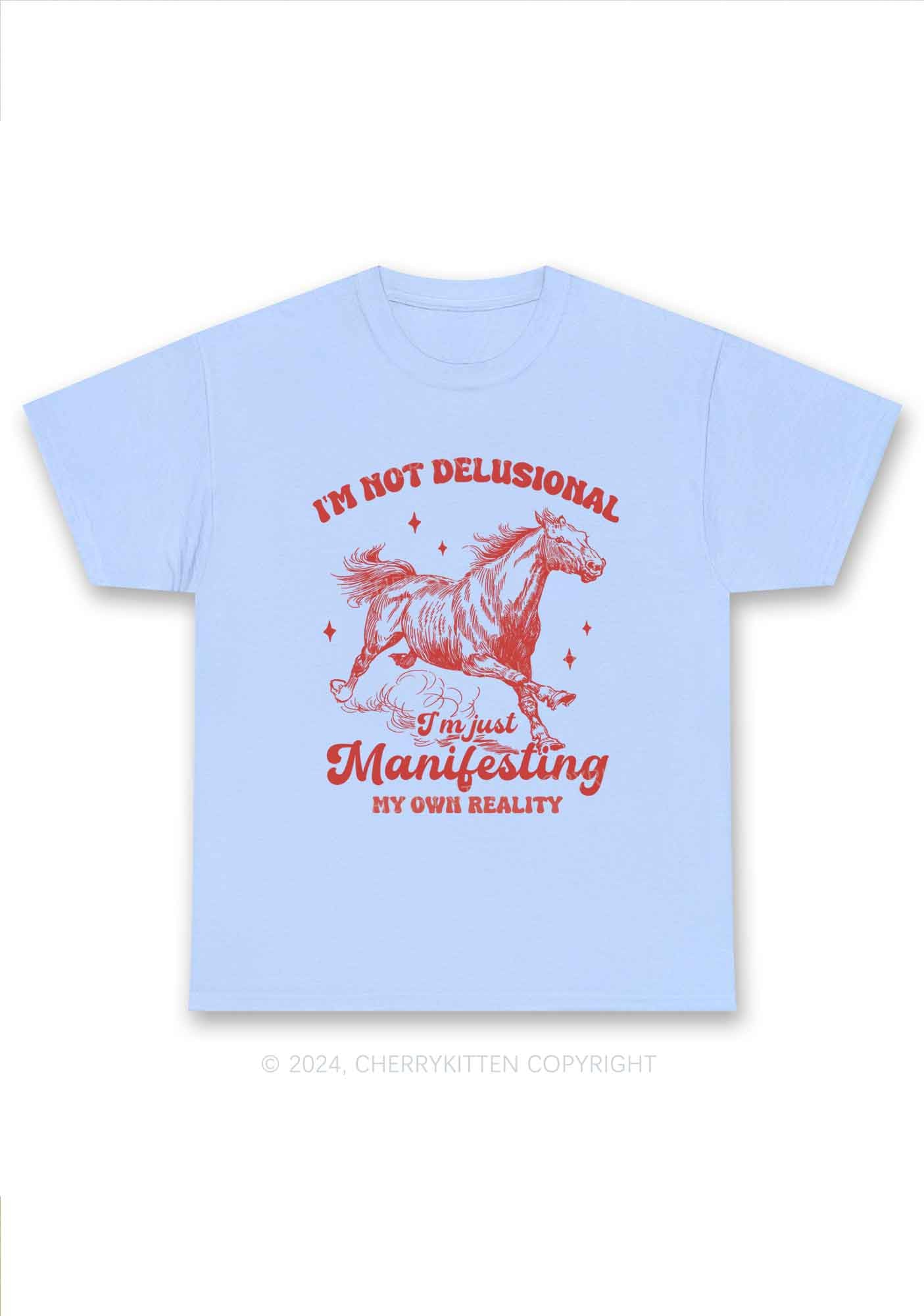 Not Delusional Just Manifesting Y2K Chunky Shirt Cherrykitten